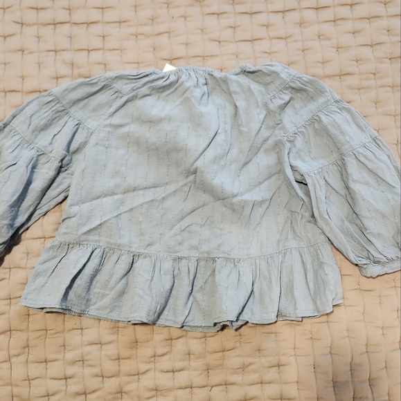 Zara kids eyelet top (color: muted blue) - Picture 4 of 5